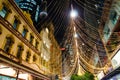 `Boulevard of light` This is Christmas sparkle light forest installation at Pitt St Mall, Sydney Downtown. Royalty Free Stock Photo